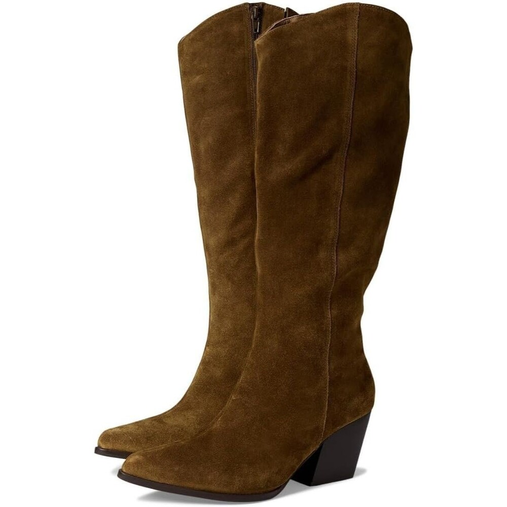 Seychelles Women's Begging You Knee High Boot Size 10 Cognac Suede Block Heel